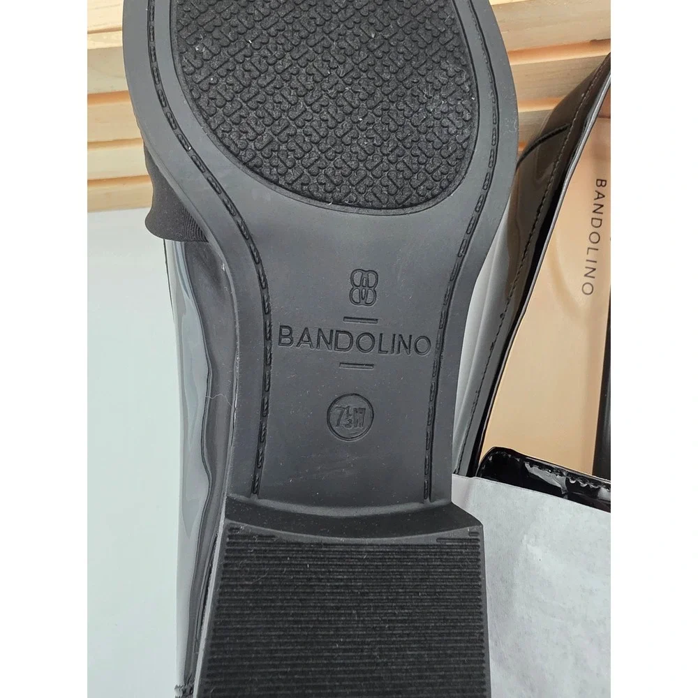 Bandolino Loafers Women 7.5W Black‎ Patent Bow Slip On Flat Shoes Professional